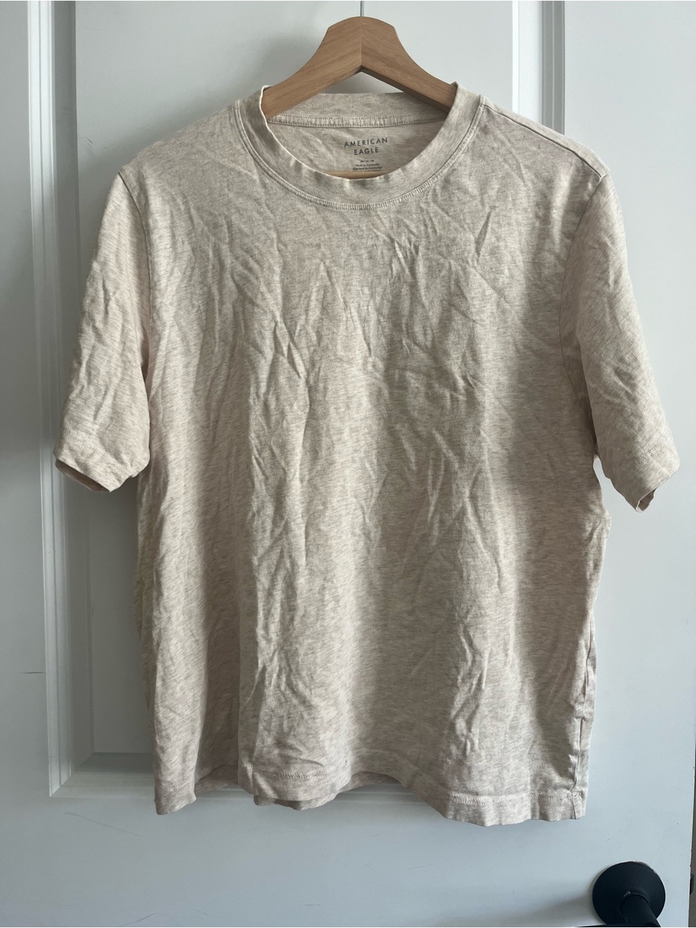 American Eagle Beige Plain Tshirt Sz M